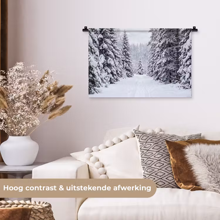 Wandkleed - Bos - Winter - Sneeuw - Pad - Natuur — 4