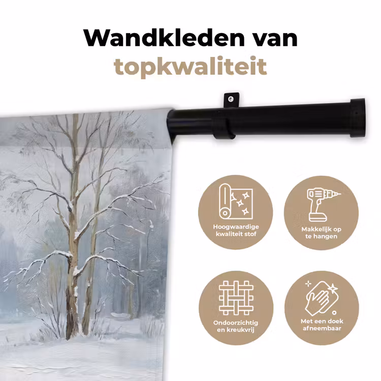 Wandkleed - Bospad - Dennen - Sneeuw - Winter - Rustgevend — 3