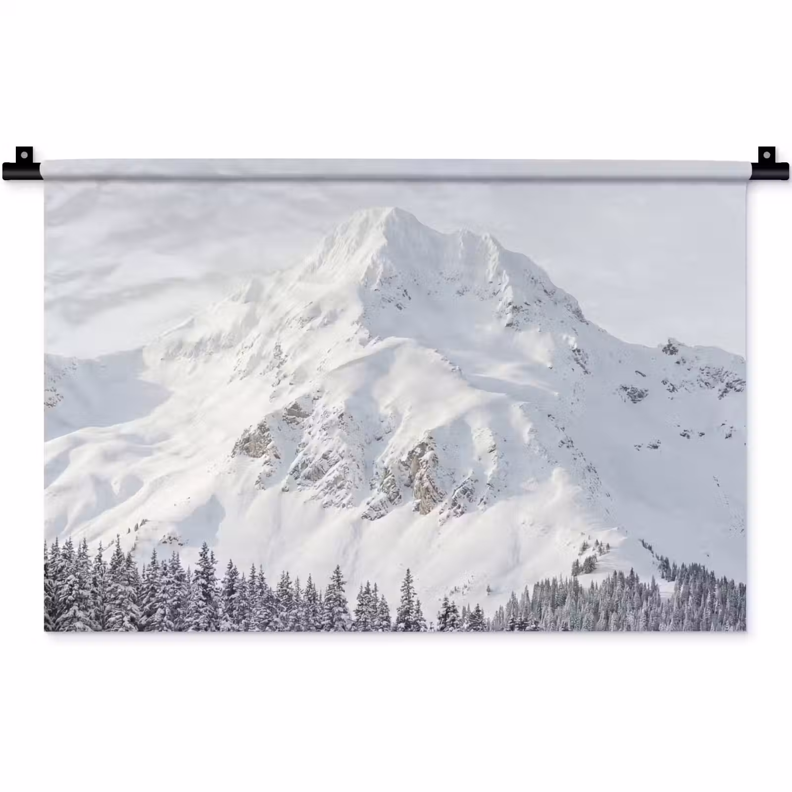 Wandkleed - Berg - Sneeuw - Winter - Natuur - Wit — 1