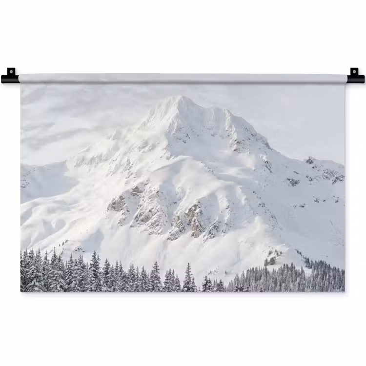 Wandkleed - Berg - Sneeuw - Winter - Natuur - Wit — 1