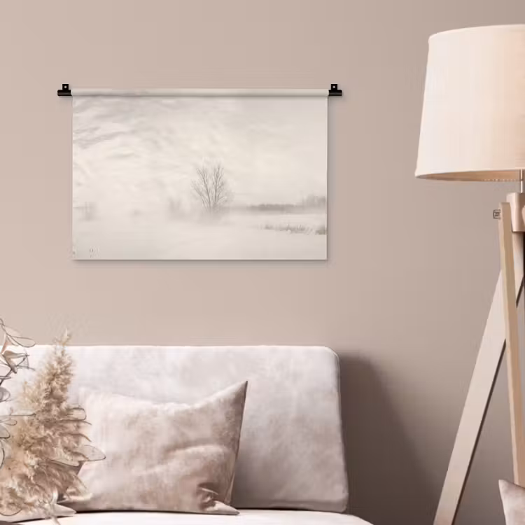 Wandkleed - Boom - Mist - Sneeuw - Winter - Minimalistisch — 2