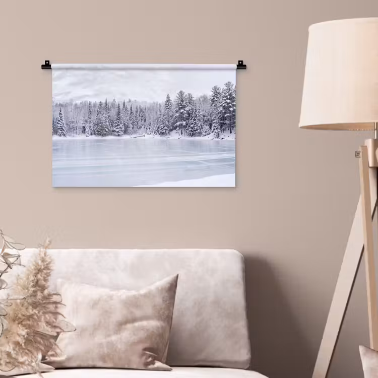 Wandkleed - Meer - Dennen - IJs - Winter - Rustgevend — 2