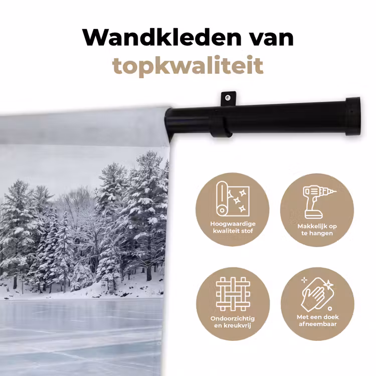 Wandkleed - Meer - Dennen - IJs - Winter - Rustgevend — 3