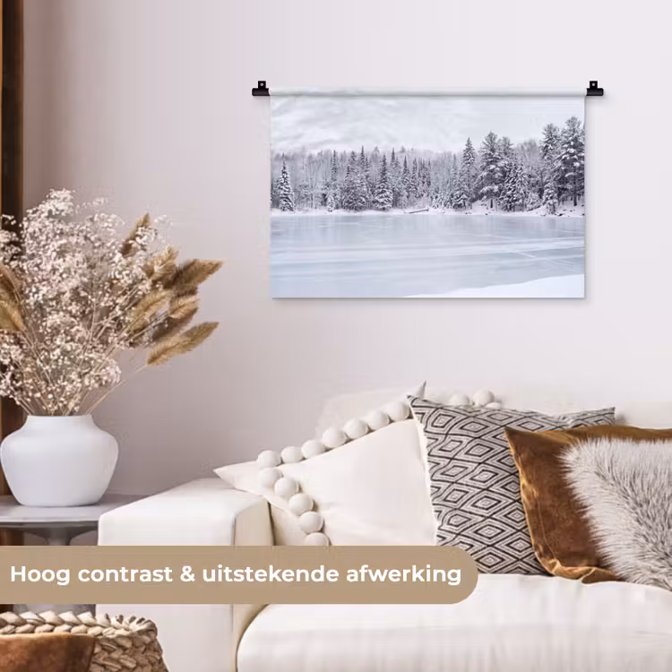 Wandkleed - Meer - Dennen - IJs - Winter - Rustgevend — 4