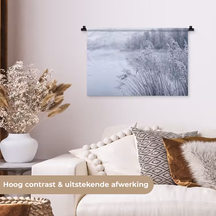 Wandkleed - Riet - Bevroren - Winter - Natuur — 4