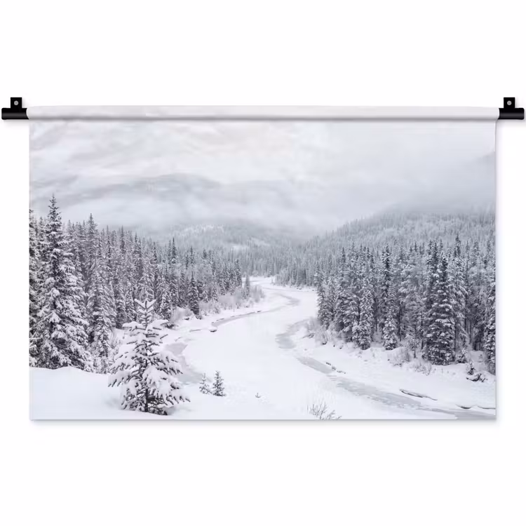 Wandkleed - Rivier - Bevroren - Landschap - Winter — 1