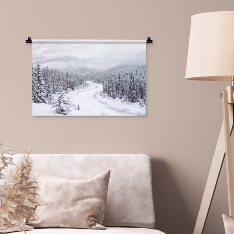 Wandkleed - Rivier - Bevroren - Landschap - Winter — 2