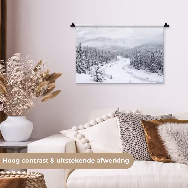 Wandkleed - Rivier - Bevroren - Landschap - Winter — 4