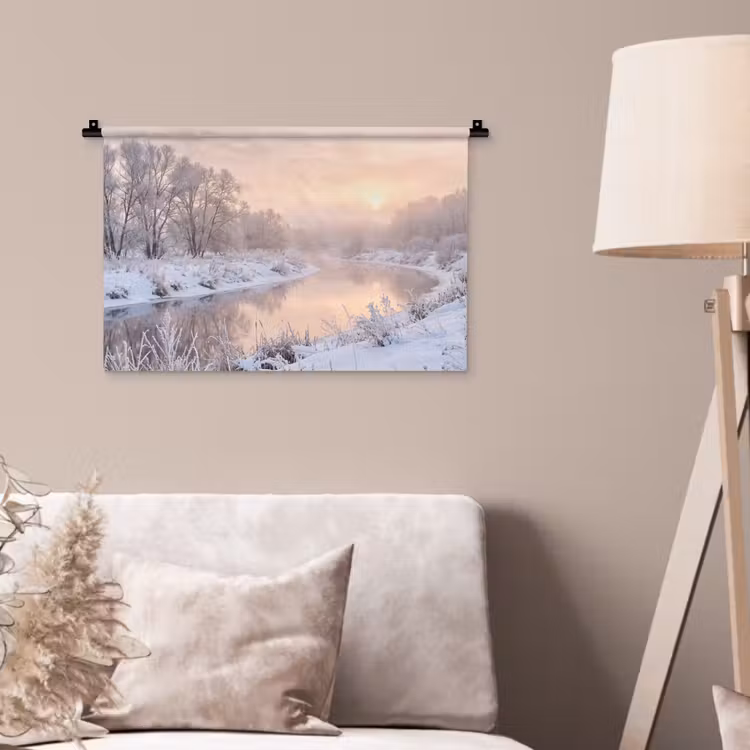 Wandkleed - Rivier - Winter - Landschap - Sneeuw - Zonsopgang — 2