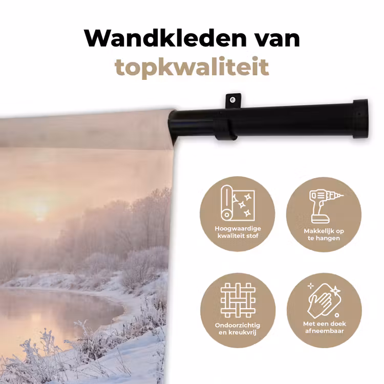 Wandkleed - Rivier - Winter - Landschap - Sneeuw - Zonsopgang — 3