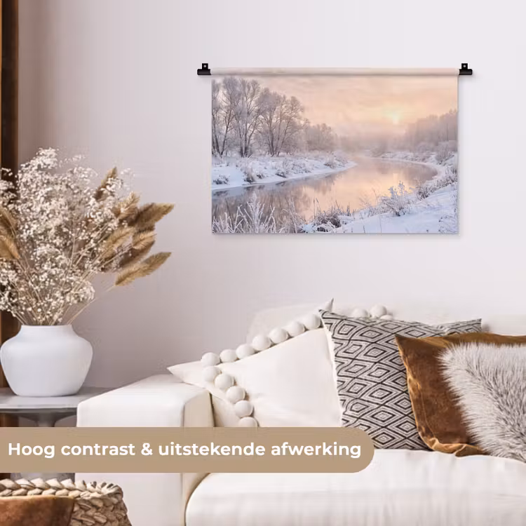 Wandkleed - Rivier - Winter - Landschap - Sneeuw - Zonsopgang — 4