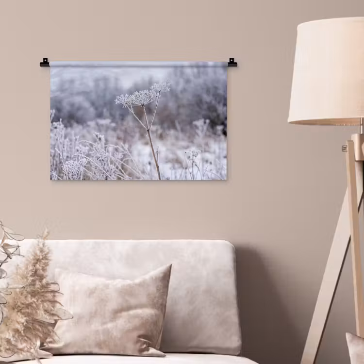 Wandkleed - Schermbloem - Rijp - Kristallen - Winter - Delicaat — 2