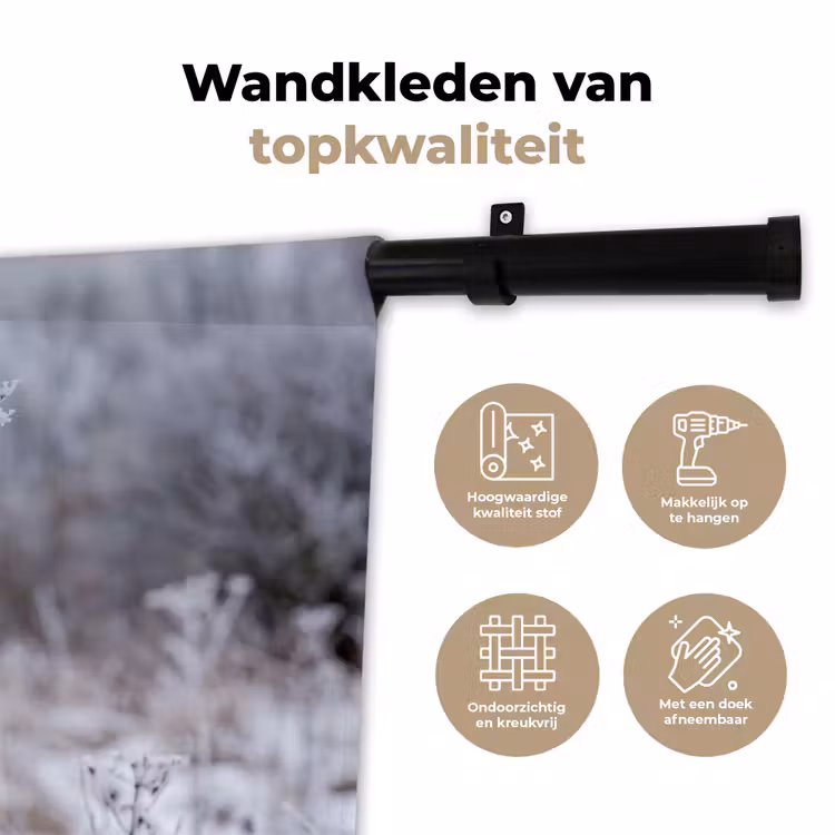 Wandkleed - Schermbloem - Rijp - Kristallen - Winter - Delicaat — 3
