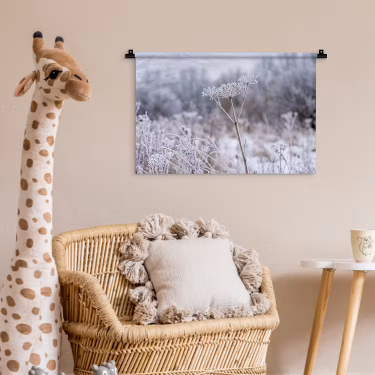 Wandkleed - Schermbloem - Rijp - Kristallen - Winter - Delicaat — 5