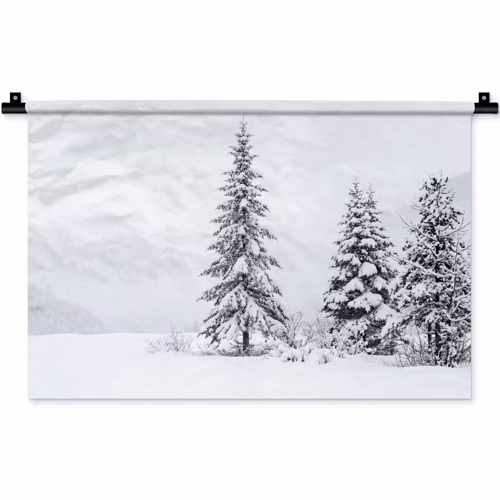 Wandkleed - Fijnsparren - Sneeuw - Winter - Landschap - Stilte — 1