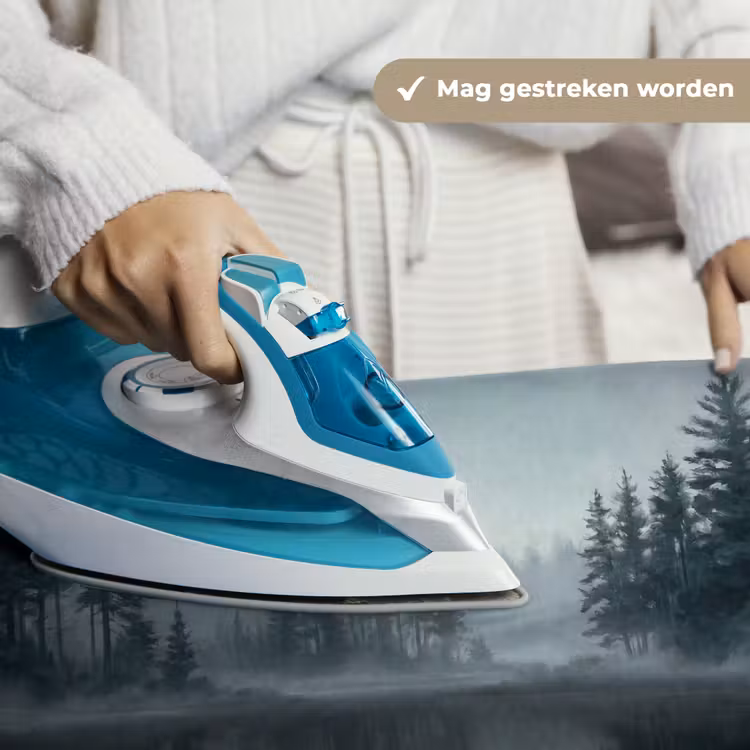 Wandkleed - Bos - Meer - Mist - Natuur - Grijs — 6