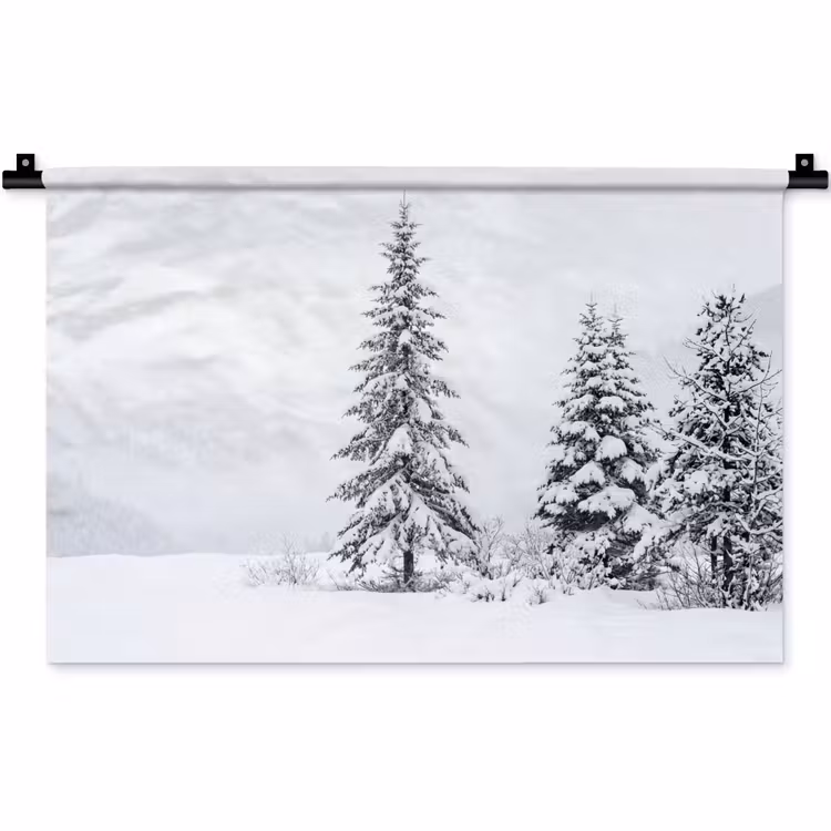 Wandkleed - Fijnsparren - Sneeuw - Winter - Landschap - Stilte — 1