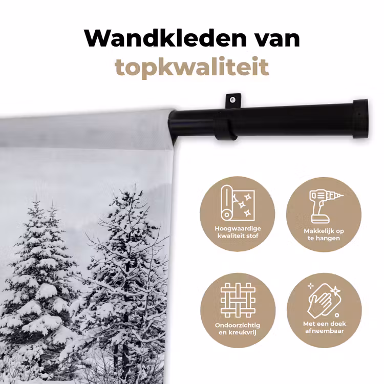 Wandkleed - Fijnsparren - Sneeuw - Winter - Landschap - Stilte — 3