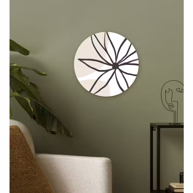 Muurcirkel - Bloemen - Minimalisme - Pastel — 3