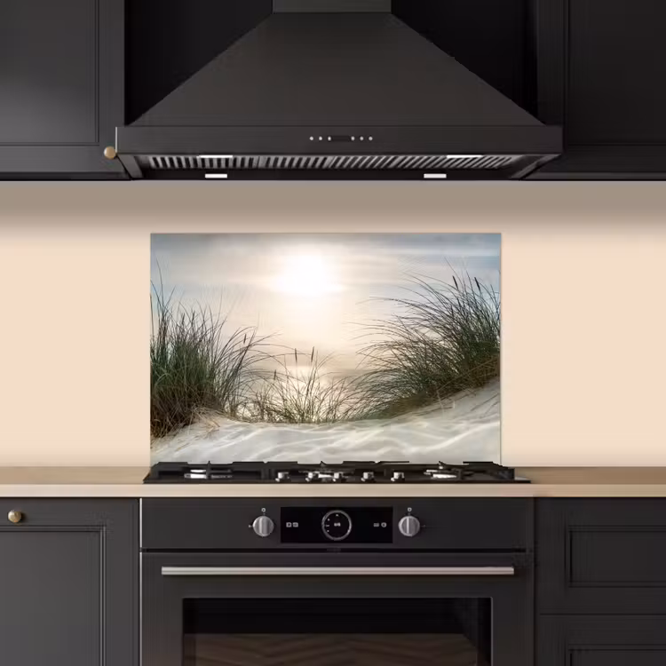 Spatscherm keuken - Zand - Gras - Zon — 2