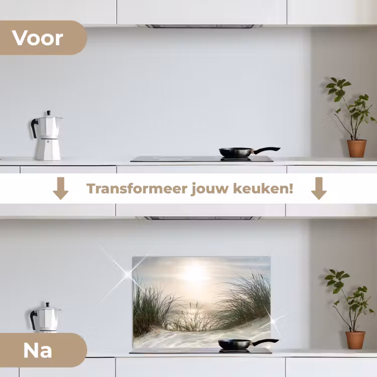 Spatscherm keuken - Zand - Gras - Zon — 3