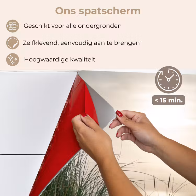 Spatscherm keuken - Zand - Gras - Zon — 4