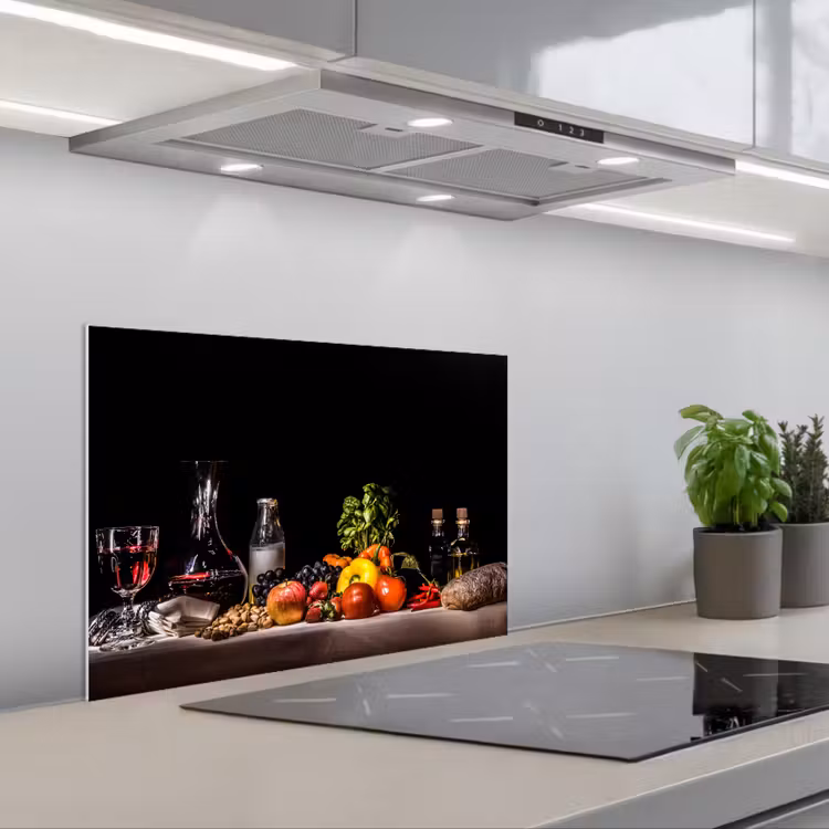 Spatscherm keuken - Stilleven - Eten - Drinken - Fruit - Zwart — 5