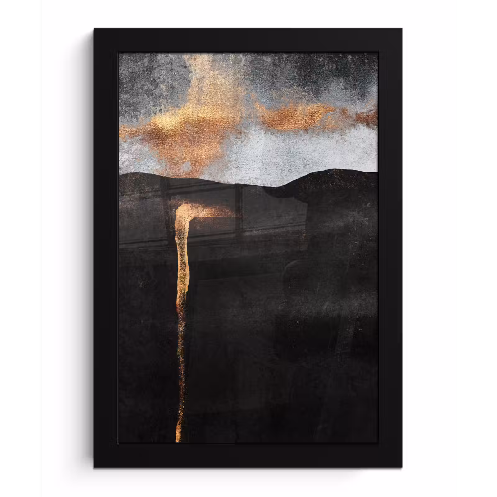 Poster met lijst - Abstract - Gold - Chic - Zwart - Grijs — 1