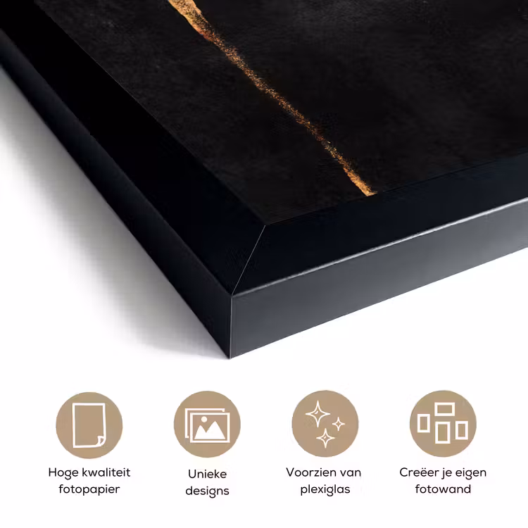 Poster met lijst - Abstract - Gold - Chic - Zwart - Grijs — 6