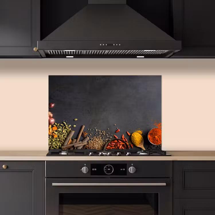 Spatscherm keuken - Kruiden - Eten - Specerijen - Zwart - Paprika - Kaneel — 2