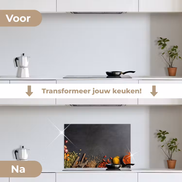Spatscherm keuken - Kruiden - Eten - Specerijen - Zwart - Paprika - Kaneel — 3