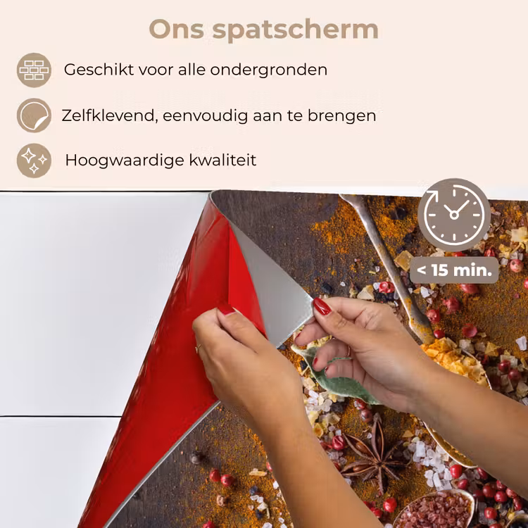 Spatscherm keuken - Specerijen - Kruiden - Lepels - Zout - Bruin - Keuken — 4