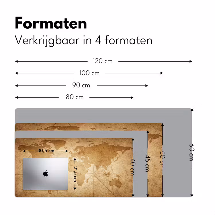 Bureau onderlegger - Wereldkaart - Vintage - Papyrus — 7