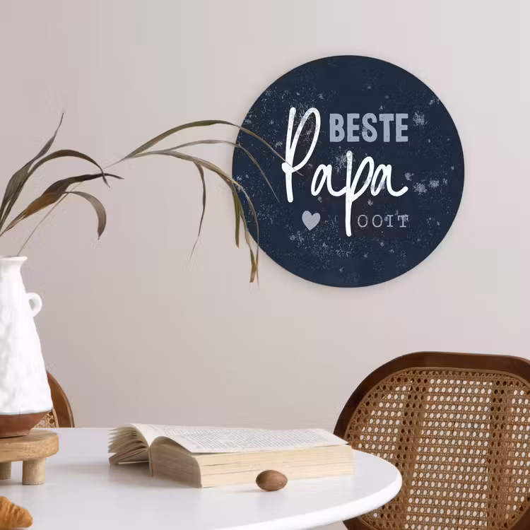 Muurcirkel - Cadeau voor man - Quote - Vaderdag - Beste papa ooit - Spreuken — 4