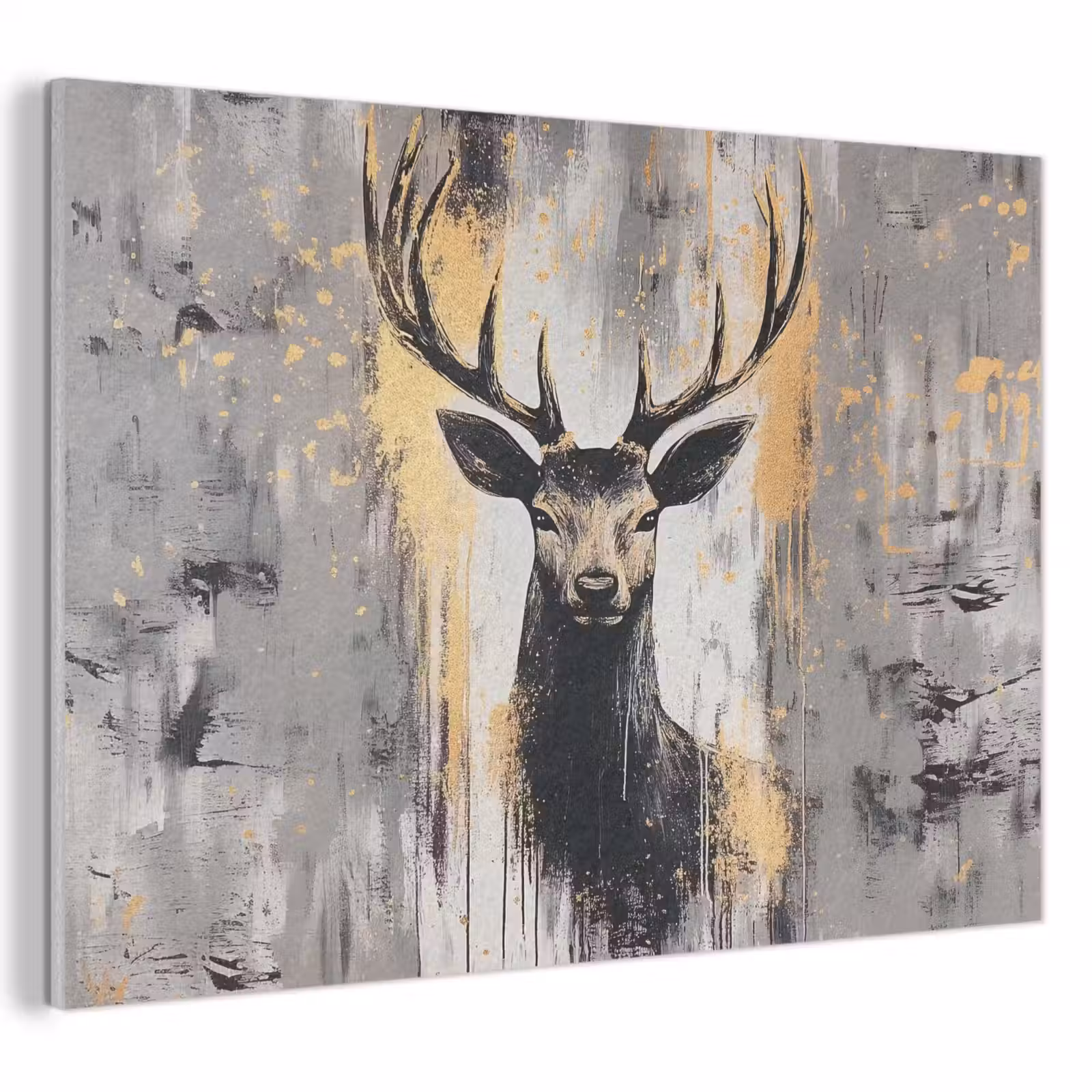 Akoestisch schilderij - Abstract - Hert - Gewei - Goud — 1