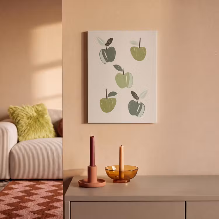 Akoestisch schilderij - Appels - Groen - Illustratie - Bladeren — 2
