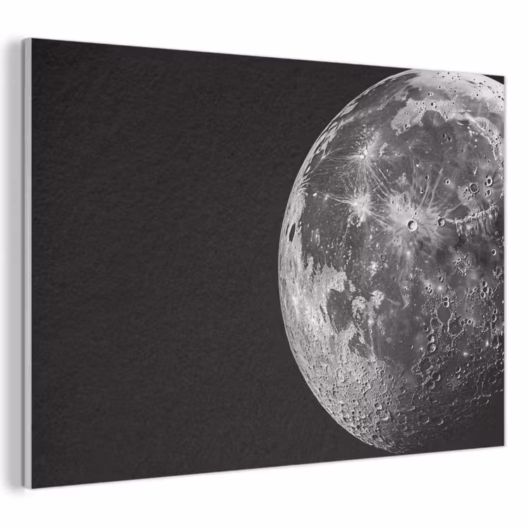 Akoestisch schilderij - Close-up - Maan - Wit - Textuur — 1