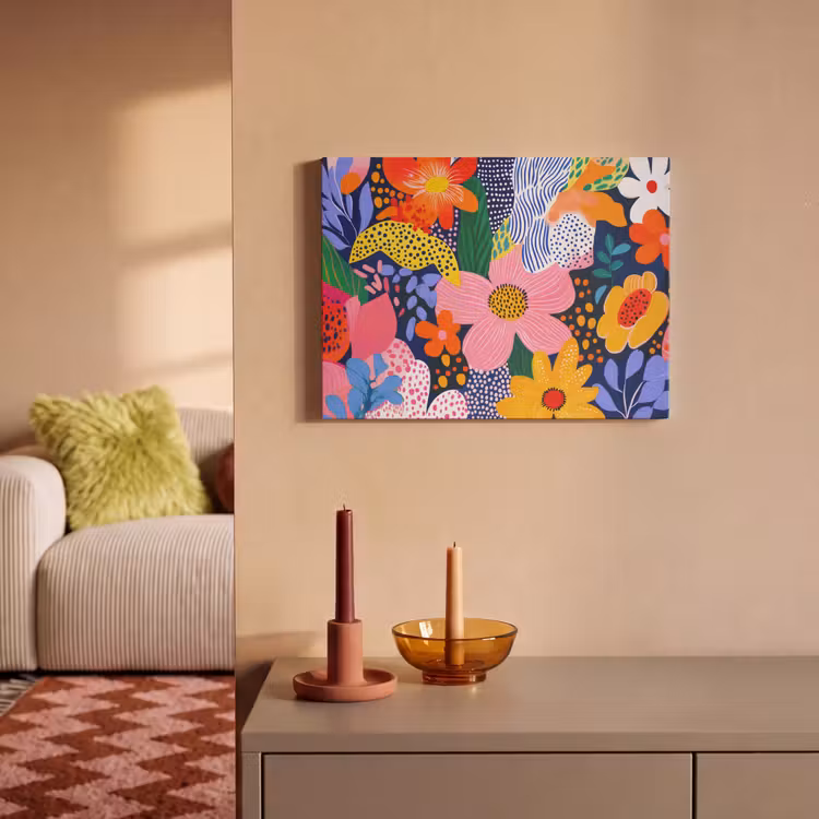 Akoestisch schilderij - Kleurrijk - Bloemen - Abstract - Stippen — 2