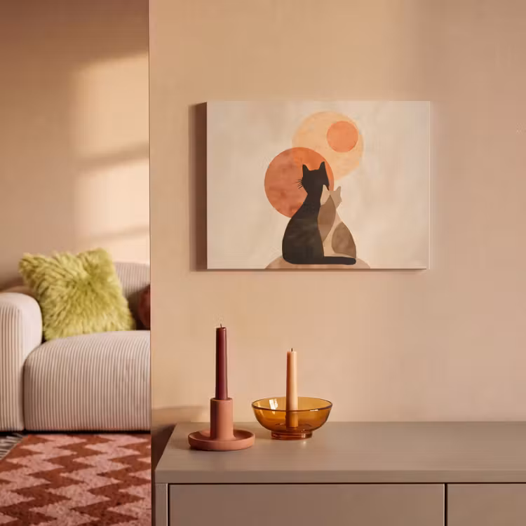Akoestisch schilderij - Katten - Zwart - Abstract - Cirkels — 2