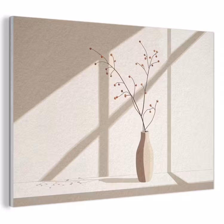 Akoestisch schilderij - Vaas - Takken - Bessen - Minimalistisch — 1