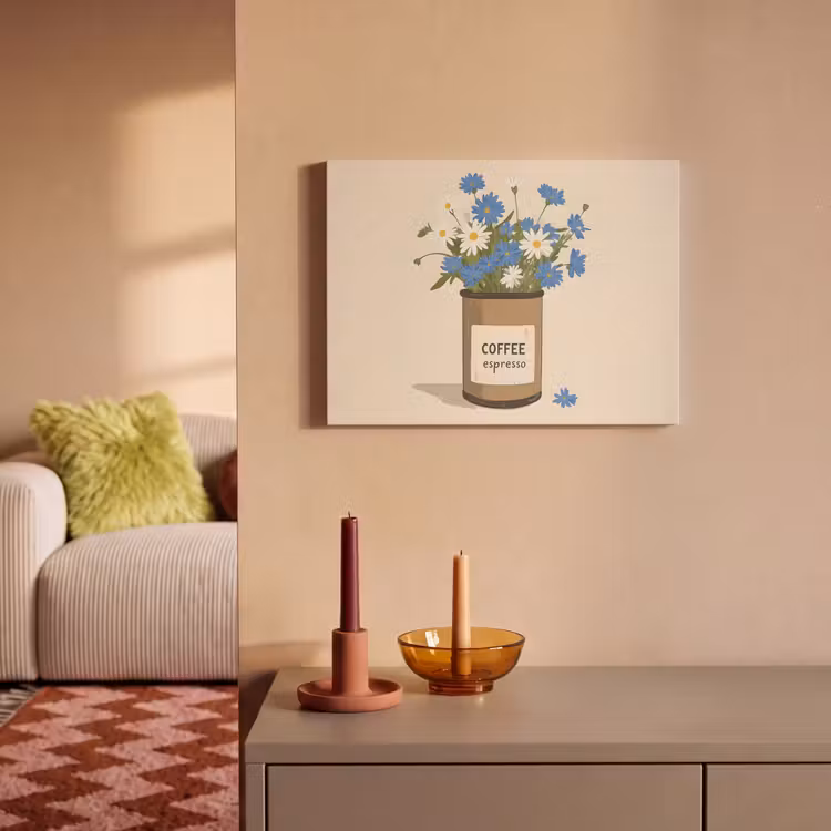 Akoestisch schilderij - Coffee - Blik - Minimalistisch - Bloemen — 2