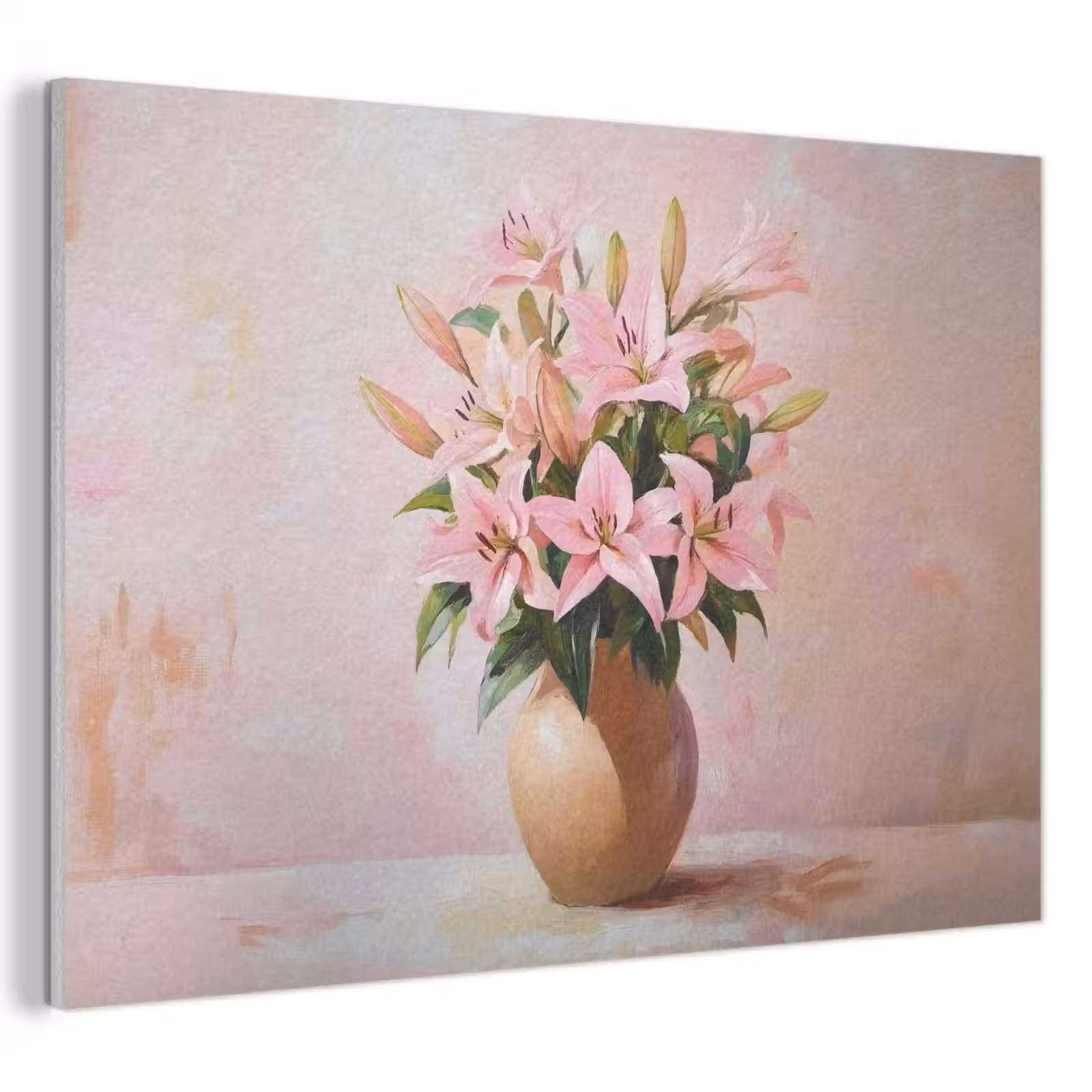 Akoestisch schilderij - Vaas - Bloemen - Roze — 1