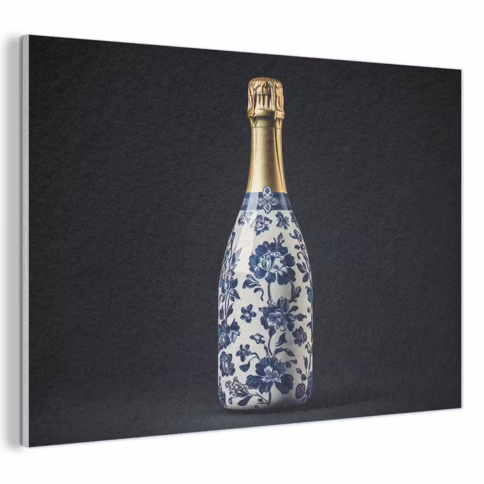 Akoestisch schilderij - Champagne - Bloemen - Goud - Chique — 1