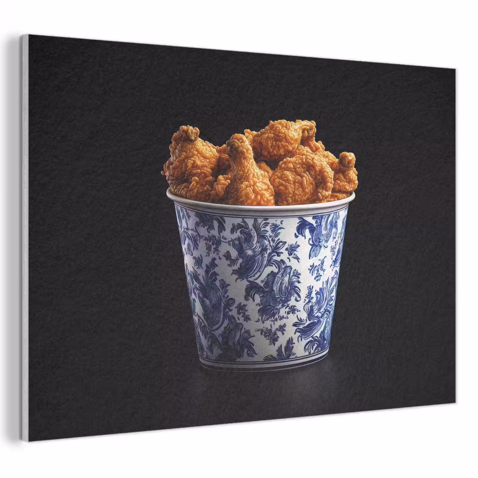 Akoestisch schilderij - Kip - Bucket - Delfts blauw - Lekker — 1