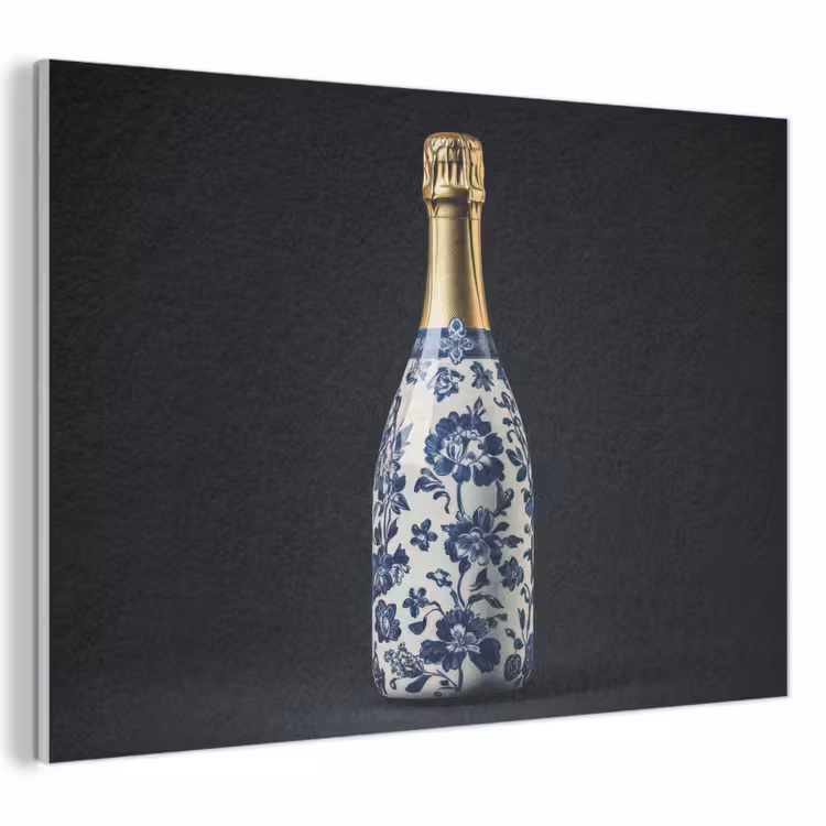 Akoestisch schilderij - Champagne - Bloemen - Goud - Chique