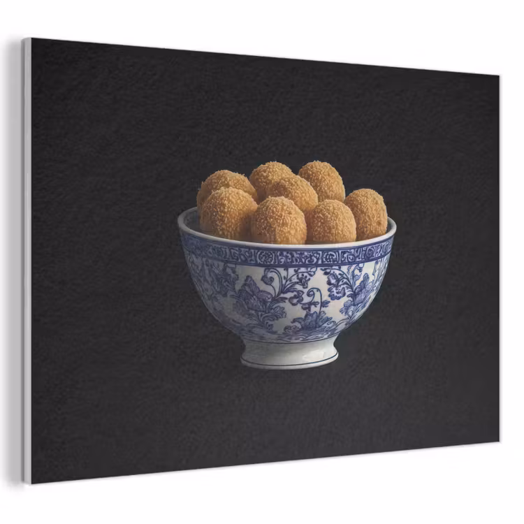 Akoestisch schilderij - Delfts blauw - Bitterballen - Holland - Schaal