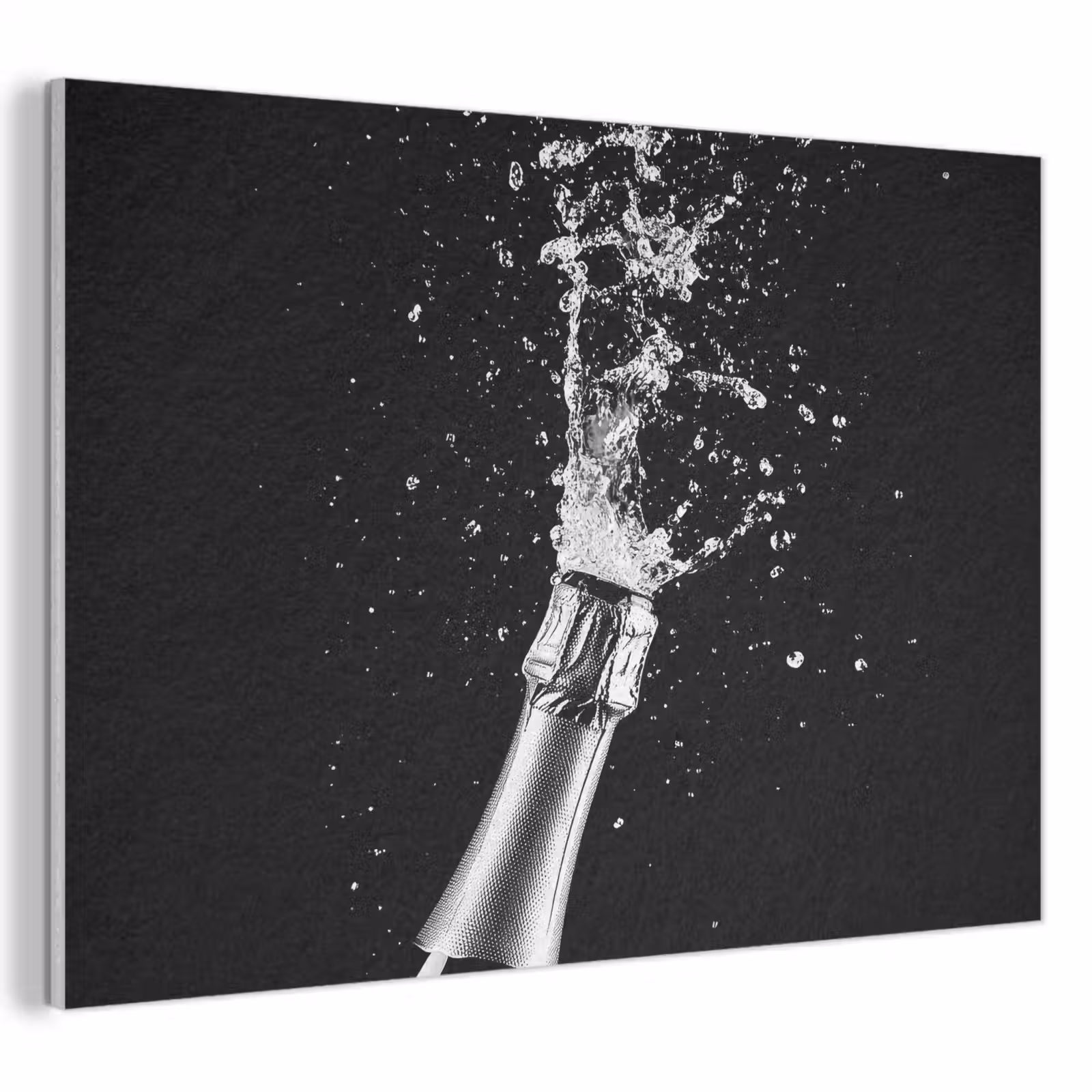 Akoestisch schilderij - Champagne - Zwart - Spetters - Popping — 1