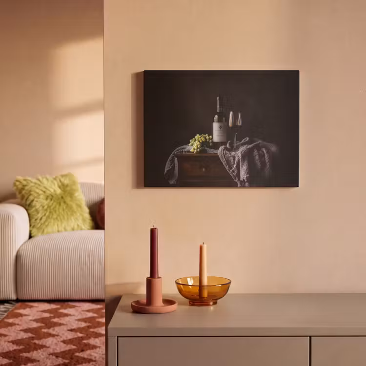 Akoestisch schilderij - Druiven - Wijn - Rood - Tafel — 2