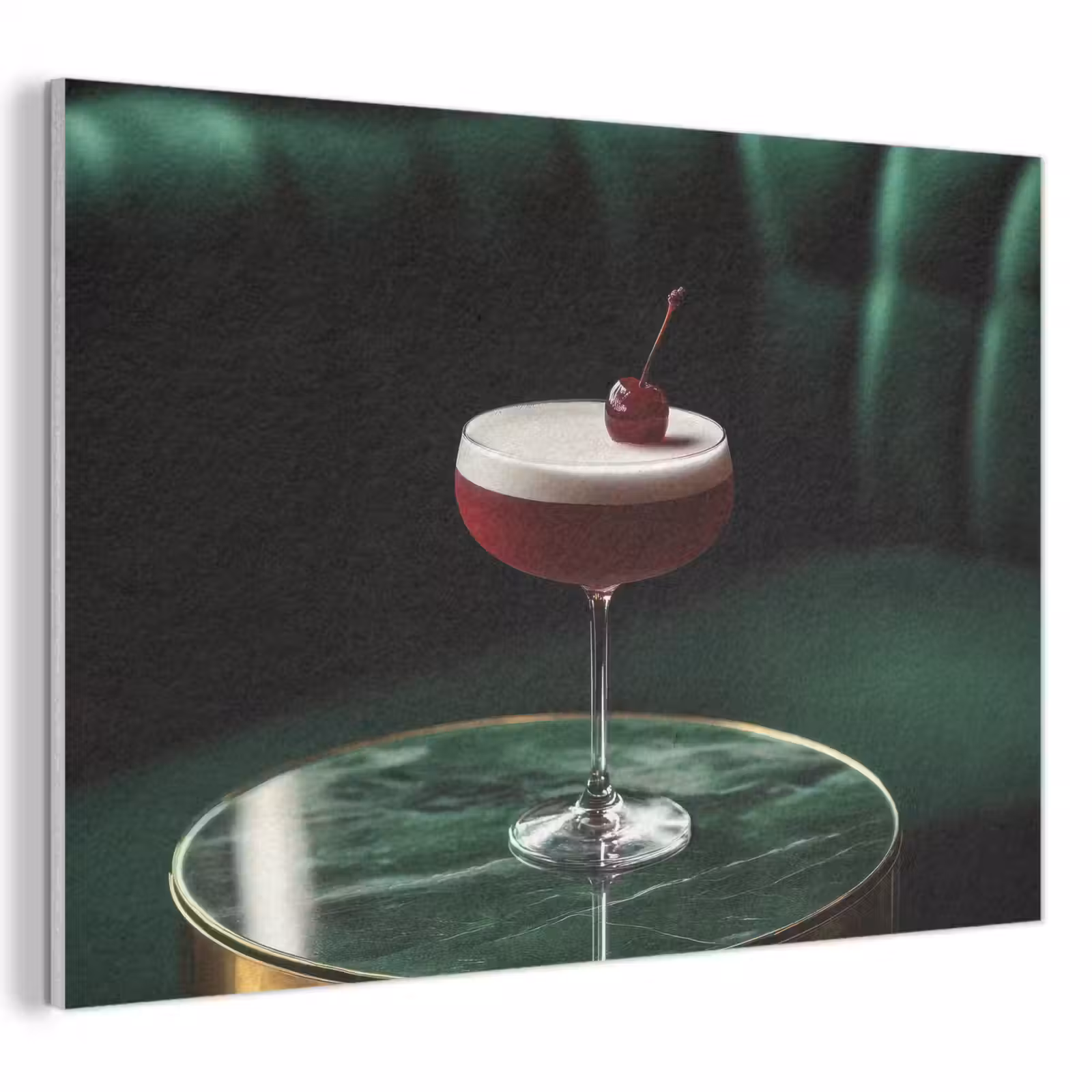 Akoestisch schilderij - Kers - Cocktail - Rood - Marmer — 1