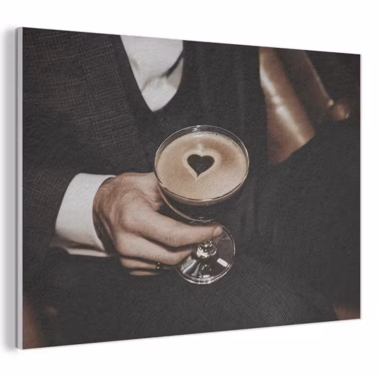 Akoestisch schilderij - Hartje - Cocktail - Espresso Martini - Hand — 1